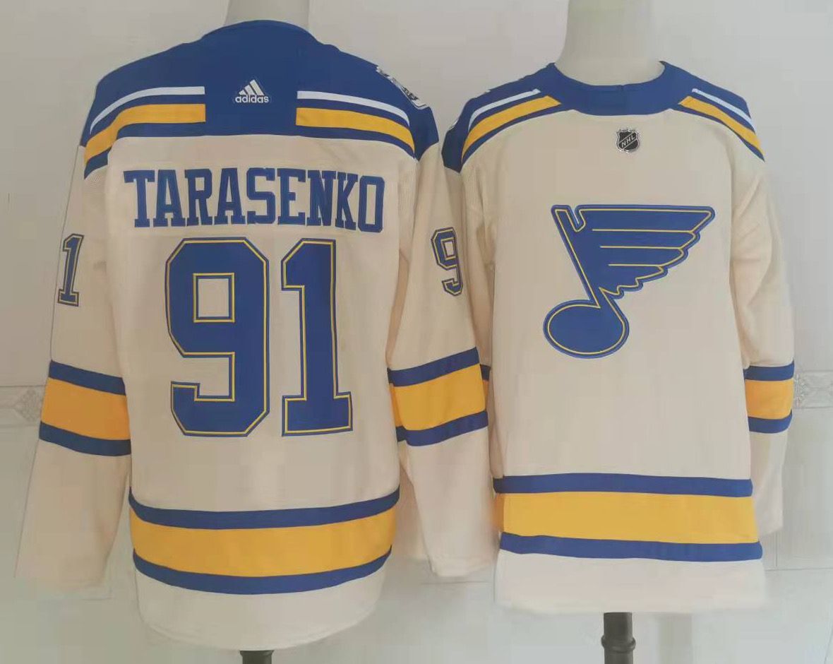 Cheap Men St.Louis Blues 91 Tarasenko Cream Classic Edition 2022 Adidas NHL Jersey
